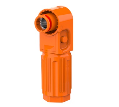Силовий роз'єм для АКБ (тато), кутовий, 150 А, 1500 V, IP67, Orange (SRDB-150)