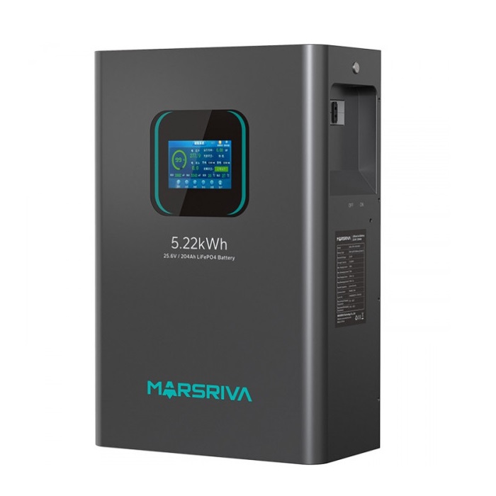Акумуляторна батарея Marsriva MR-LFP24-200-WMD, LiFePO4, 25.6 В, 5.22 кВт·год, 204 А·год, BMS, дисплей 4.3"