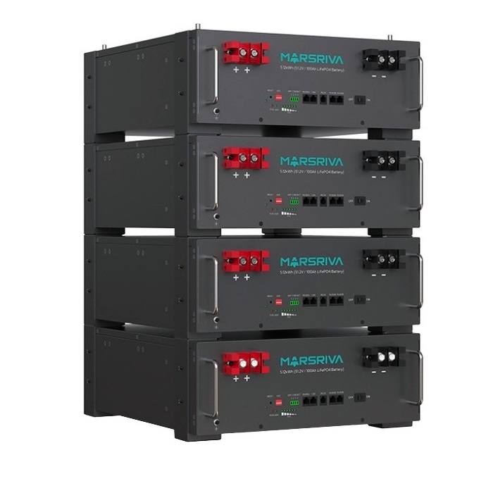 Акумуляторна батарея Marsriva MR-LFP5.12-LRT, Black, 51.2V, 5.12 кВт·год, 100 А·год, LiFePO4